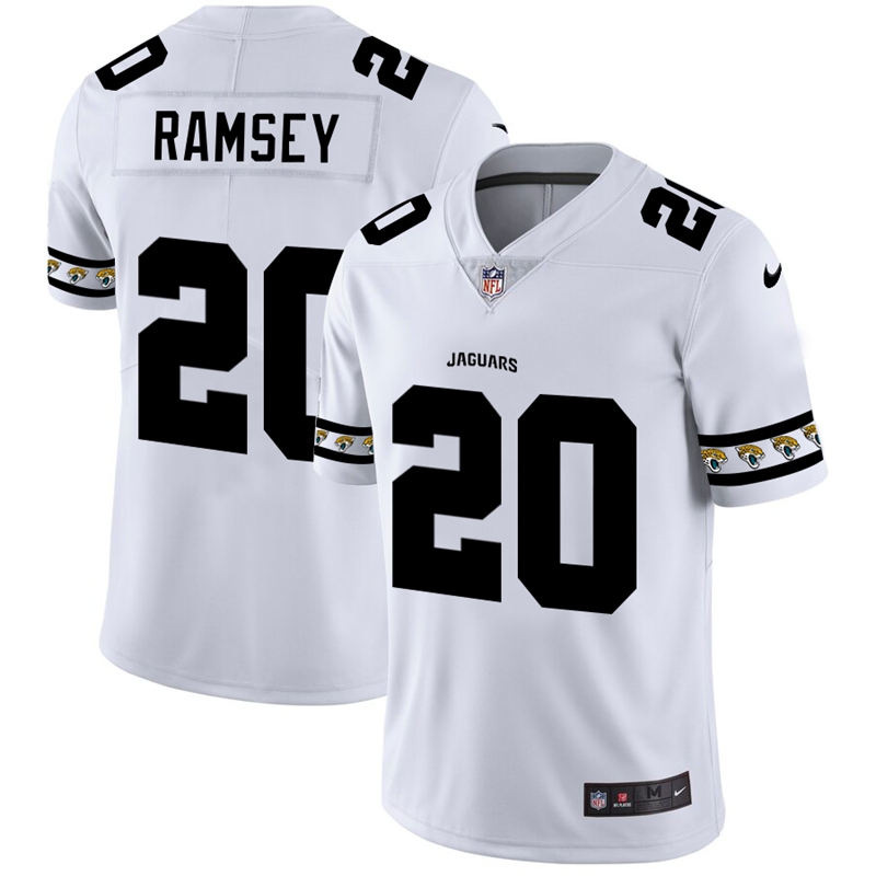 Men Nike Jacksonville Jaguars 20 Jalen Ramsey White Team Logo Vapor Limited NFL Jersey